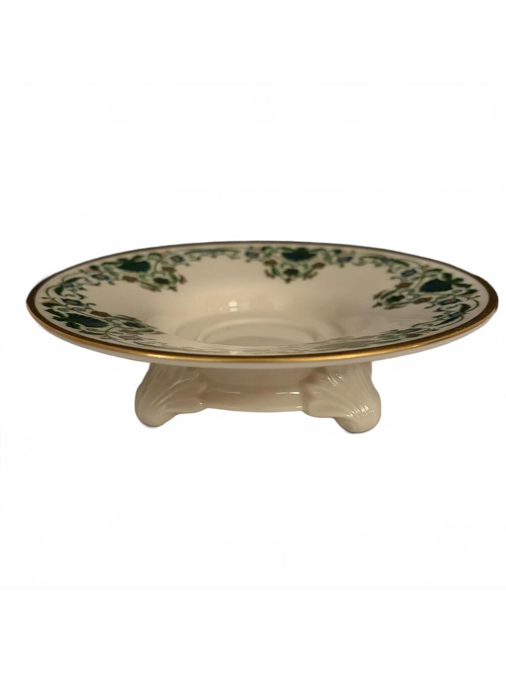 Vintage Lenox hand-decorated porcelain pedestal candleholder.